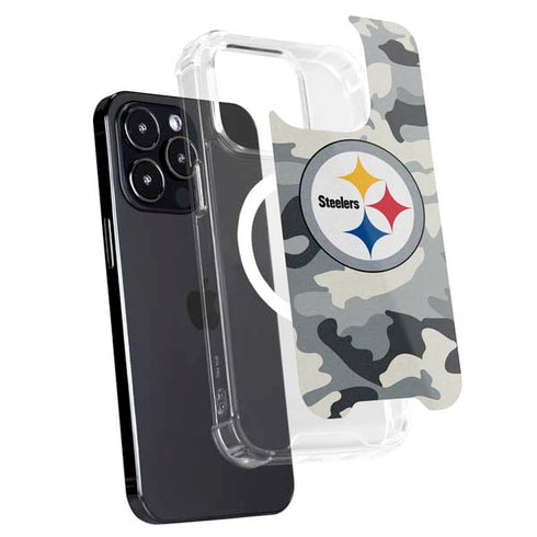 NFL Pittsburgh Steelers Camo iPhone 15 Pro MagSafe Case